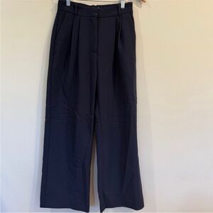 Abercrombie Sloane Tailored Wide Leg Pant - Navy 4S